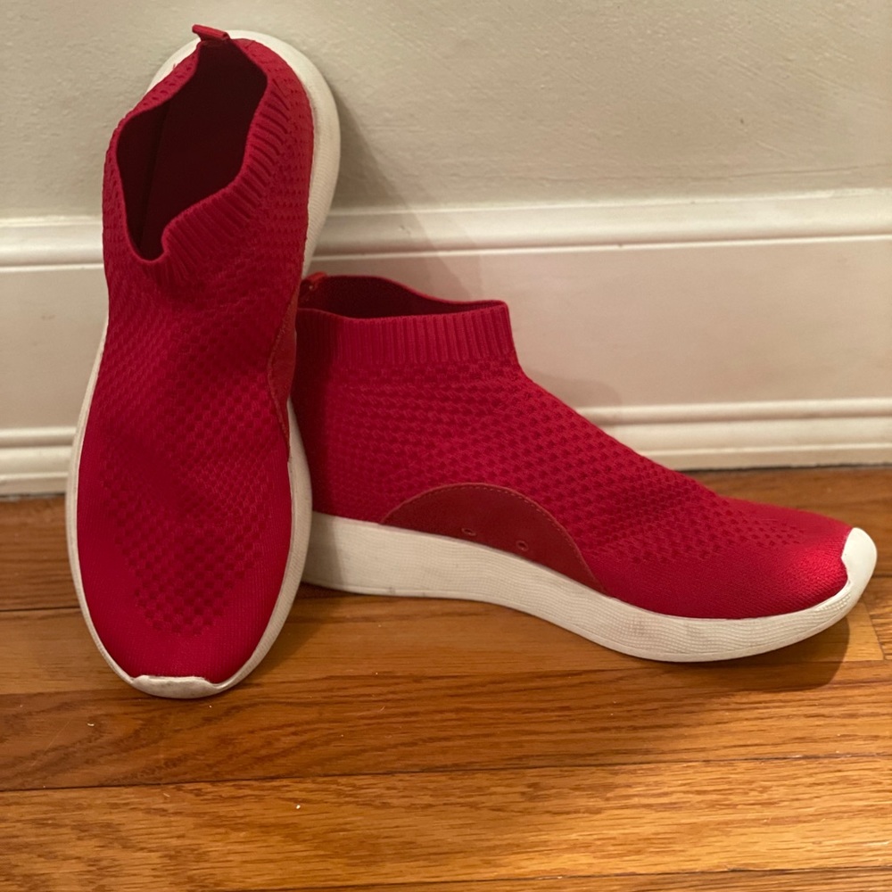 Zara red booties sneakers